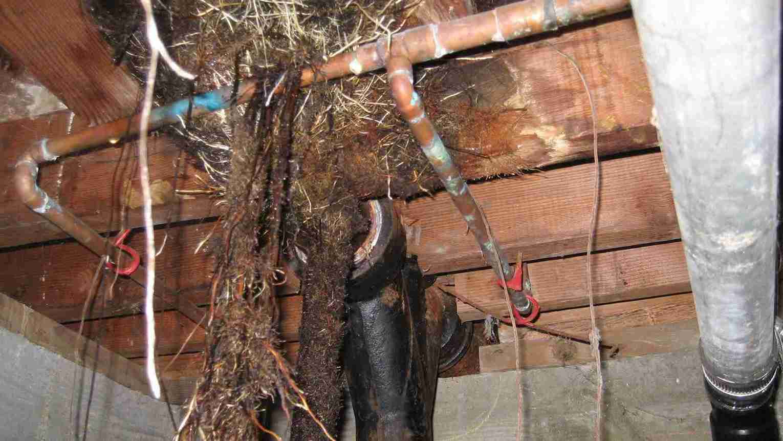 Pipe repair behind a sink cabinet